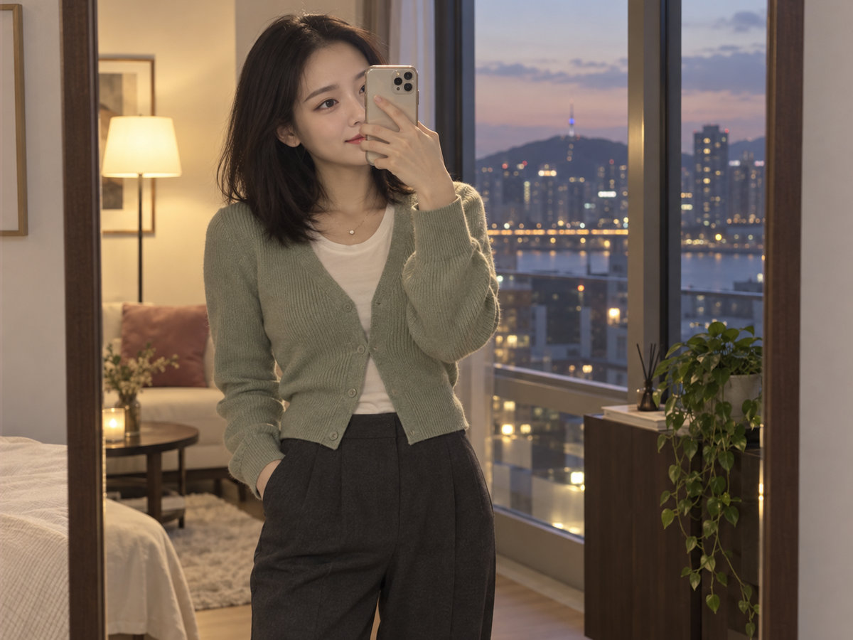 서울특별시 강북구 이동과 방문 일정을 안내하는 젊은 성인 한국 여성 관리사
